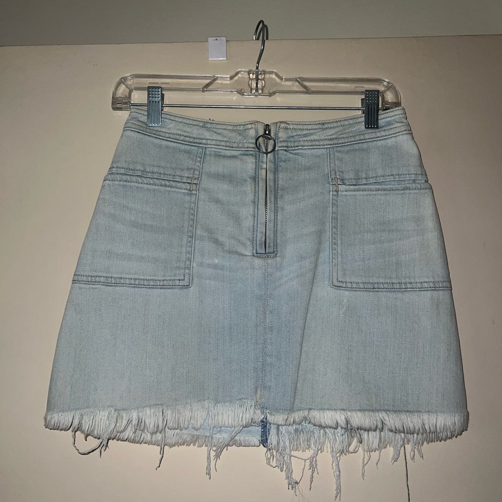Abercrombie & Fitch Light Wash Denim A-Line Skirt